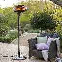 2000W 2.1m Free Standing Adjustable Portable Outdoor Electric Patio Heater Black