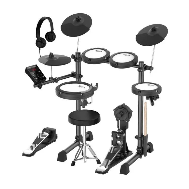 Karrera 18S Electronic Drum Kit Quiet Mesh Pads 8 Dual-Trigger Snare Bluetooth 300+ Sounds