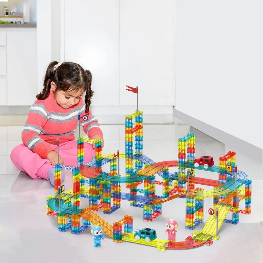 Kids Magnetic Tiles Blocks 348pcs