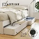 Artiss Bed Frame Single Size with Charging Ports and 2 Drawers AURA