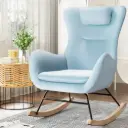 Artiss Rocking Chair Armchair Pillow Velvet Blue