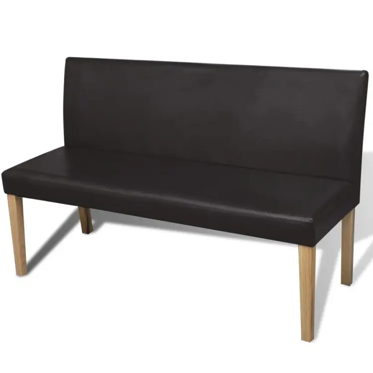 Bench 139,5 Cm Dark Brown Faux Leather