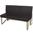 Bench 139,5 Cm Dark Brown Faux Leather