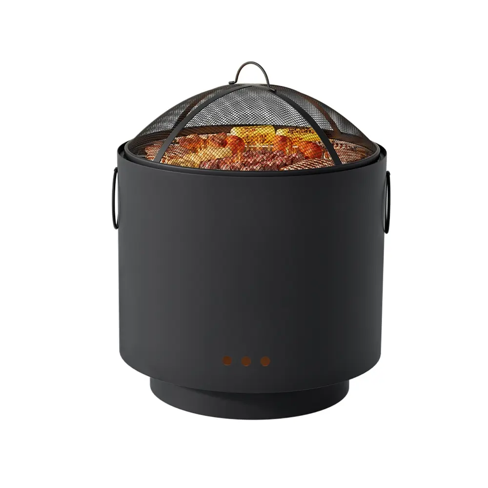 Grillz Fire Pit BBQ Portable Deep Bowl Outdoor Fireplace