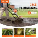 VEVOR Tiller Cultivator Gas Powered, 31CC 4-Stroke