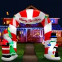 Jingle Jollys Christmas Inflatable Archwary Santa 3M Illuminated Decorations