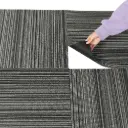 Marlow 20x Carpet Tiles 5m2 Box Heavy Black Stripe