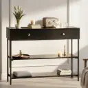 Artiss Console Table 3-Tier Black