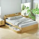 Artiss Bed Frame Queen Size with Charging Ports and 2 Drawers AURA