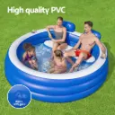 Bestway Kids Inflatable Pool Above Ground Pools Bench Seat Cup Holder 231x219cm