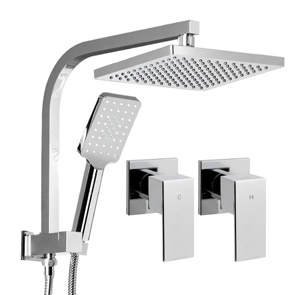 Cefito 8'' Rain Shower Head Set Handheld Square High Pressure wins Tap Chrome