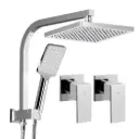 Cefito 8'' Rain Shower Head Set Handheld Square High Pressure wins Tap Chrome