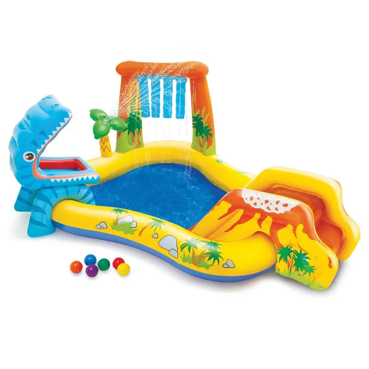 Intex Dinosaur Play Centre Kids Inflatable Pool with Water Slide