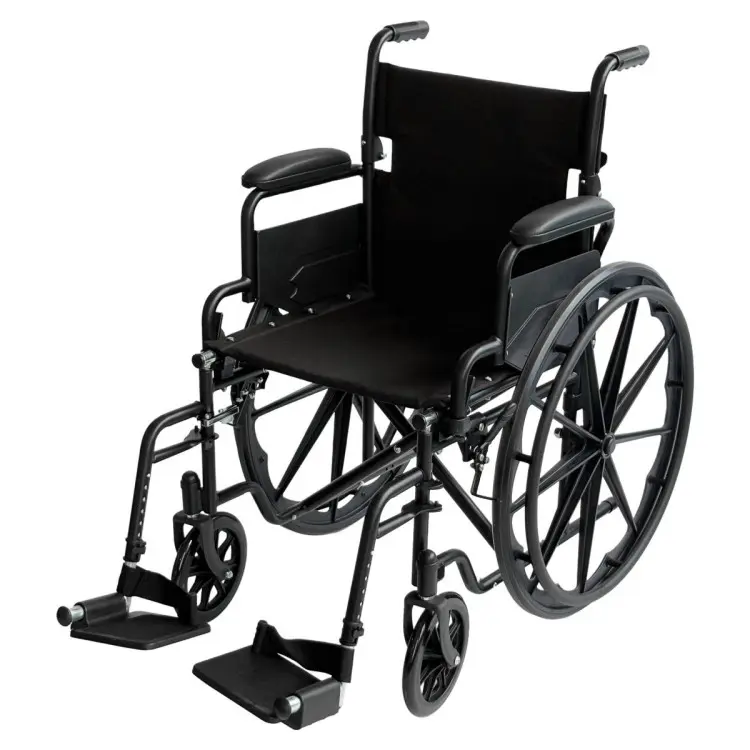 Orthonica 24in Foldable Steel Wheelchair - Black