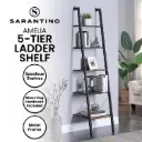 Sarantino Amelia 5-Tier Ladder Shelf in Walnut