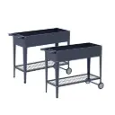 Green Fingers Raised Garden Bed x2 Elevated 100X40X80cm Planter Box Raised Container Herb