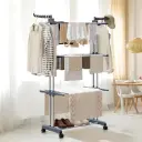 CARLA HOME Folding Clothes Drying Rack with Wheels and Adjustable Side Wings