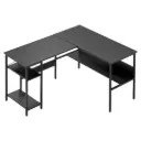 Artiss Computer Desk L shape Home Office Study Table Desks Open Shelf Black