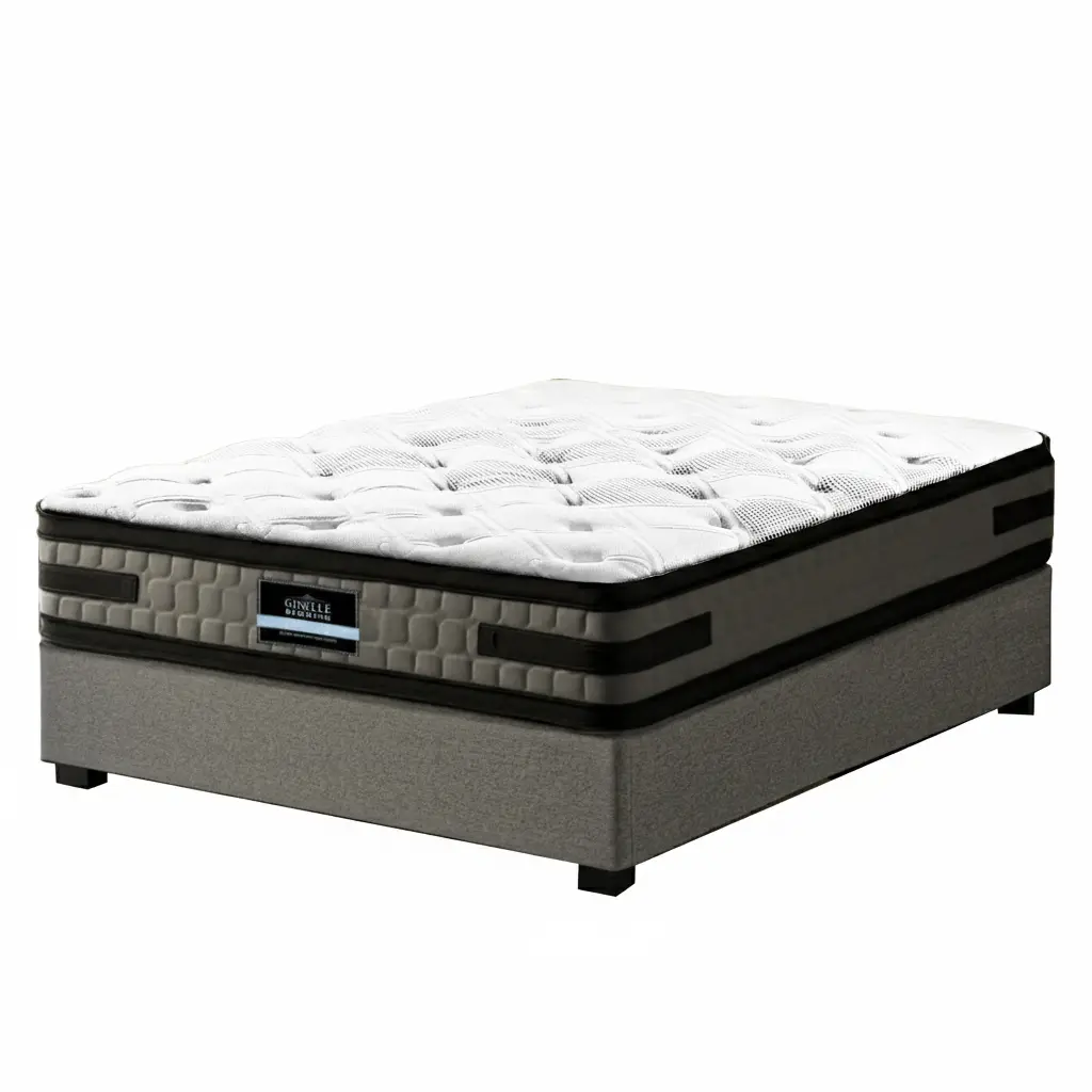 Artiss Bed Frame with 36cm Giselle Mattress Set King Single Gas Lift Base Grey