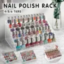Nail Polish Storage Rack with 4 to 6 Tiers Acrylic Display Stand for Makeup and Lipstick - 5Tiers