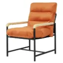 Levede Metal Framed Lounge Chair Velvet in Orange