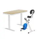 Artiss Under Desk Folding X-Bike with 120cm Automatic Standing Desk Magnetic Resistance Oak