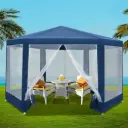 Instahut Gazebo 2x2m Marquee Wedding Party Tent Outdoor Camping Mesh Wall Canopy Shade Gazebos Navy