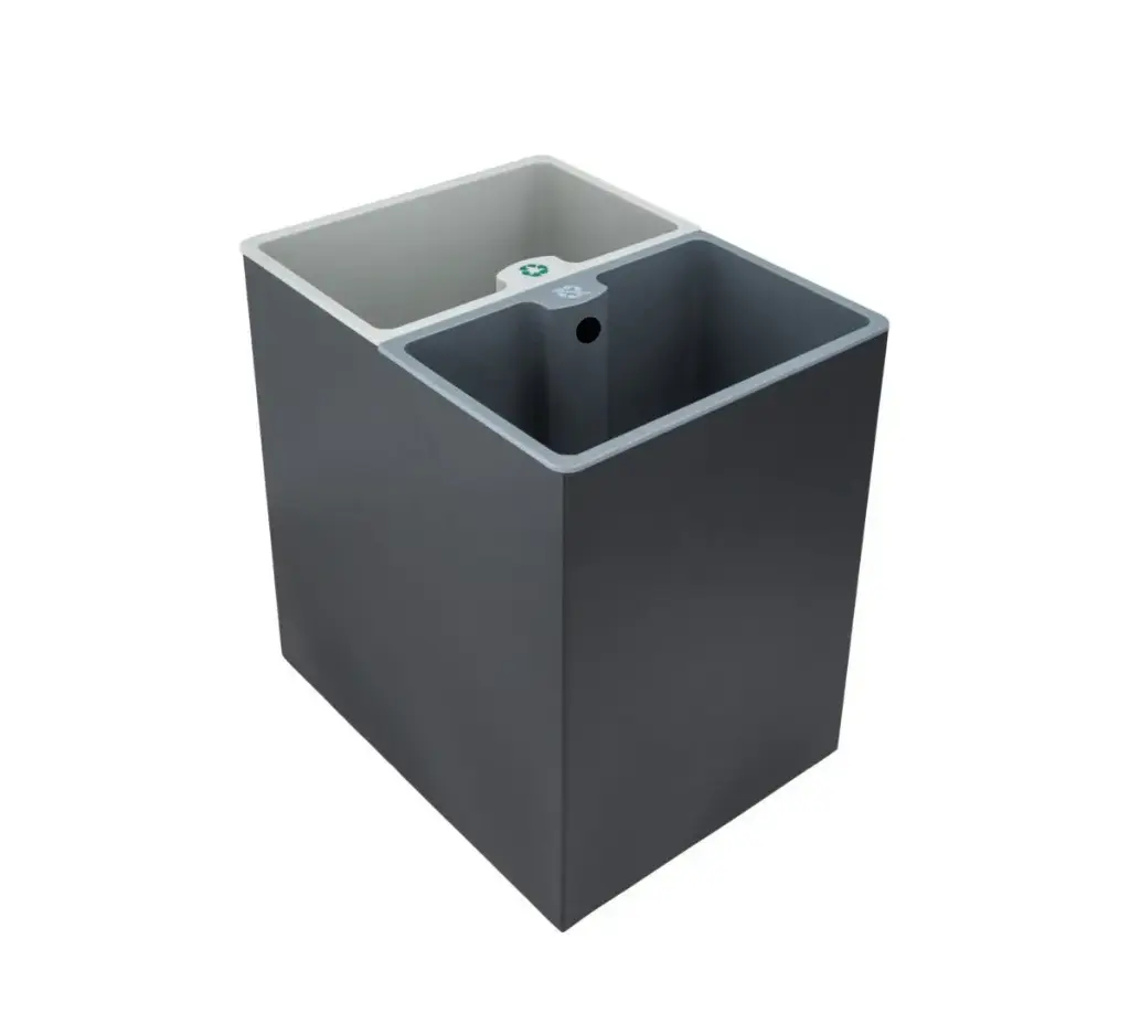 Recycle Compartment Bin 7L + 7L - Black