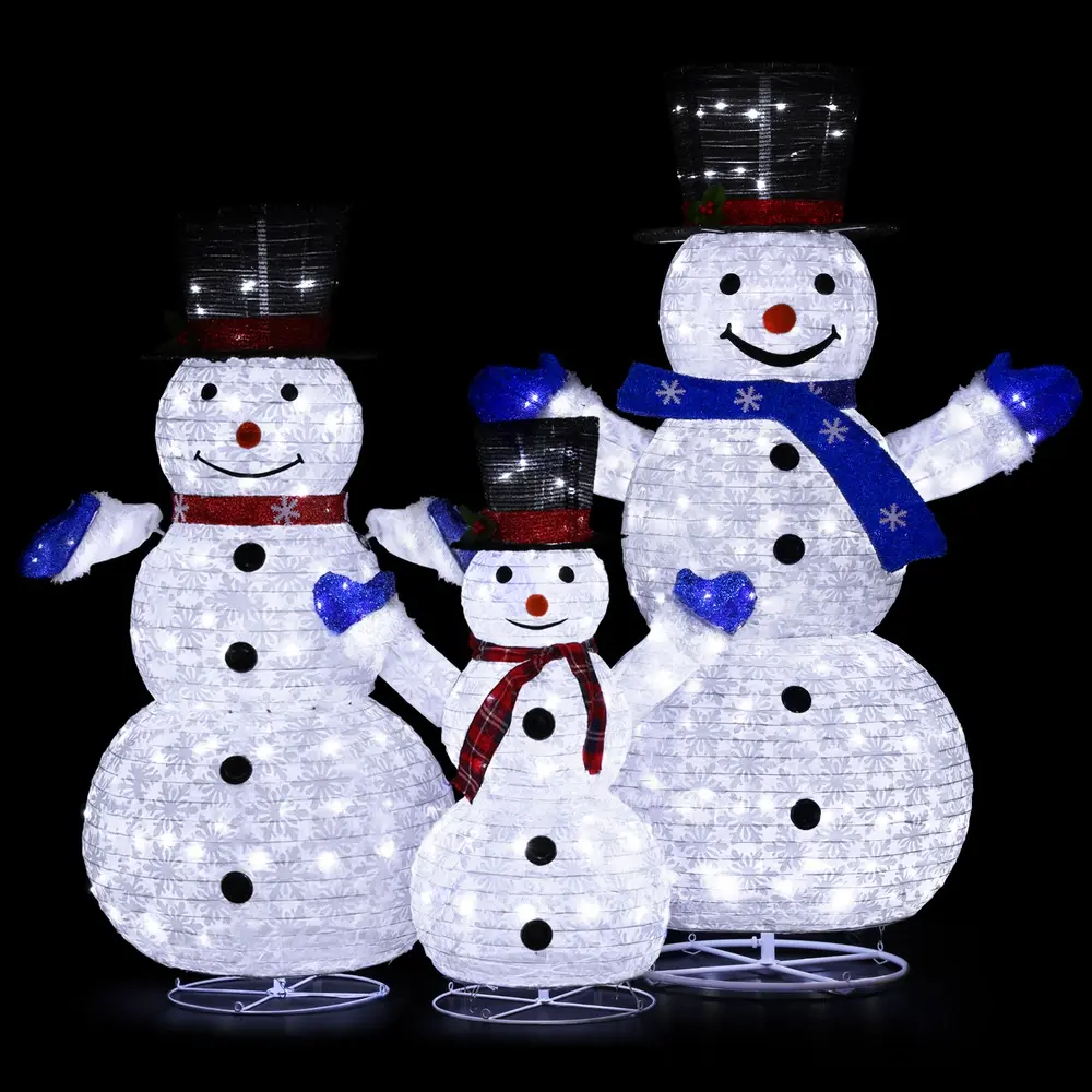Jingle Jollys 3 PCS Christmas Lights 330 LED Fairy Light Snowman Decorations 