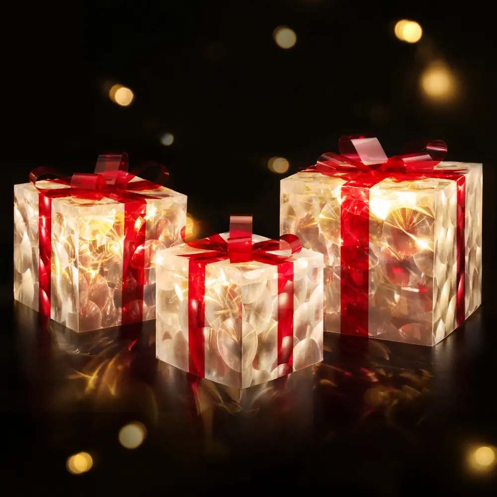Jingle Jollys 3 PCS Christmas Lights 70 LED Fairy Light Gift Box 