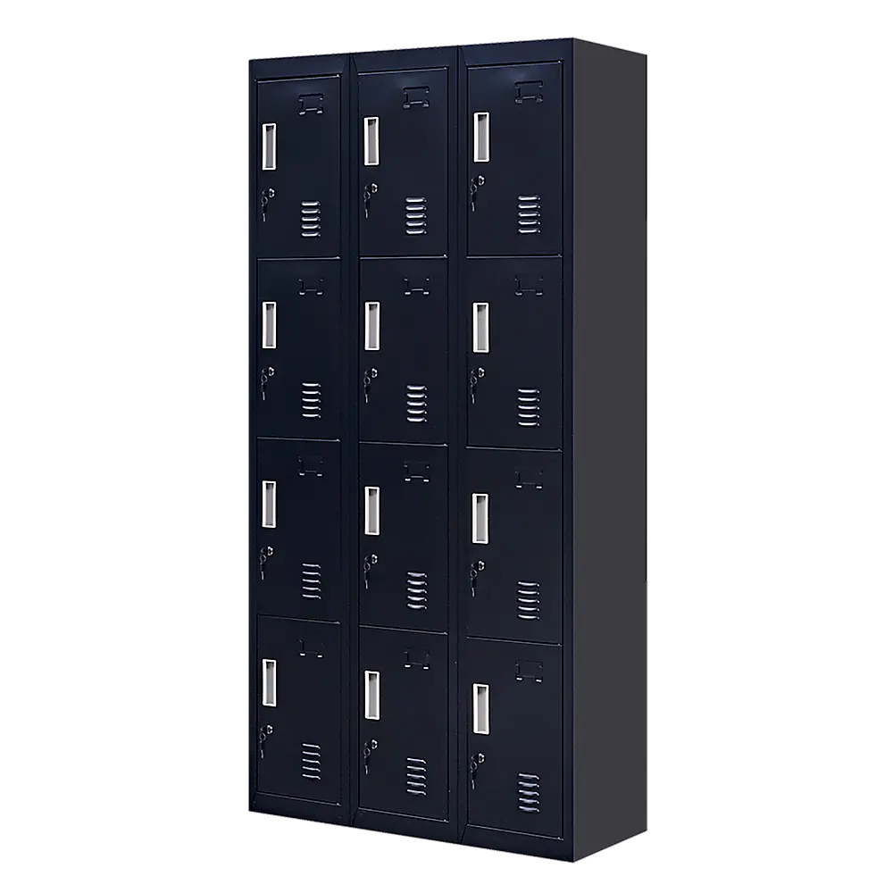 12-Door Locker for Office Gym Shed School Home Storage - Standard Lock with Keys