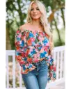 Azura Exchange Floral Print Off Shoulder Blouse