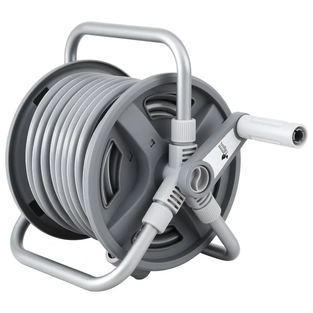 Green Fingers 20m Retractable Garden Hose Reel Heavy Duty 1/2" Hose Auto Rewind