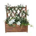 Elevated Small Wooden Planter Box 64x37x76cm with Trellis 