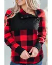 Azura Exchange Plaid Paneled Sweatshirt
