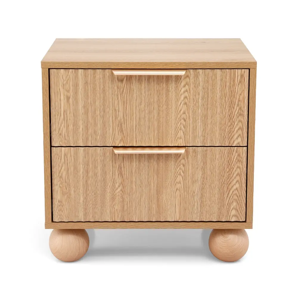 Artiss Rattan Bedside Table 2 Drawers Pine