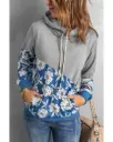 Azura Exchange Floral Splicing Cowl Neck Hoodie