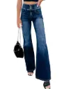 Azura Exchange Elastic Waistband Flare Jeans