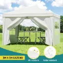 Instahut Gazebo 3x3 Pop Up Marquee Folding Tent Wedding Gazebos Camping Outdoor Canopy White