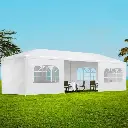Instahut Gazebo 3x9m Marquee Wedding Party Tent Outdoor Camping Side Wall Canopy 8 Panel White