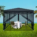 Instahut Gazebo Pop Up Marquee 3x3m Wedding Party Outdoor Camping Tent Canopy Shade Mesh Wall Black