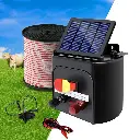 Giantz Fence Energiser 3KM Solar Powered Electric 400M Poly Tape Insulator