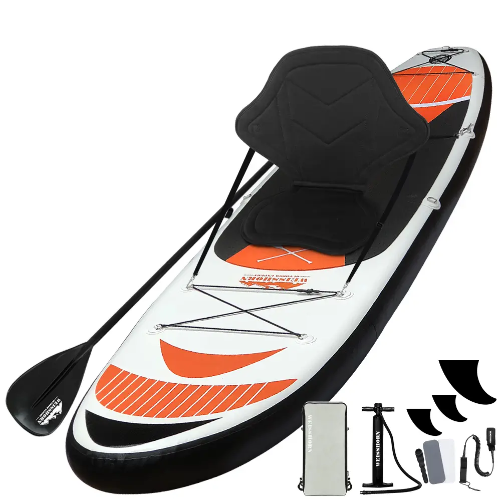 Weisshorn Stand Up Paddle Board 11ft Inflatable SUP Surfboard Paddleboard Kayak Surf Red 