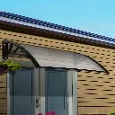 Instahut Window Door Awning Canopy 1mx2m Transparent Sheet Black Plastic Frame 