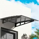 Instahut Window Door Awning Canopy 1mx1m Grey Solid Sheet Metal Frame 