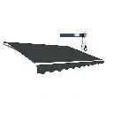 Motorised Outdoor Folding Arm Awning Retractable Sunshade Canopy Grey 3.0m x 2.5m 
