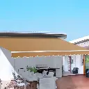Instahut Retractable Folding Arm Awning Manual Sunshade 4Mx2.5M Beige 