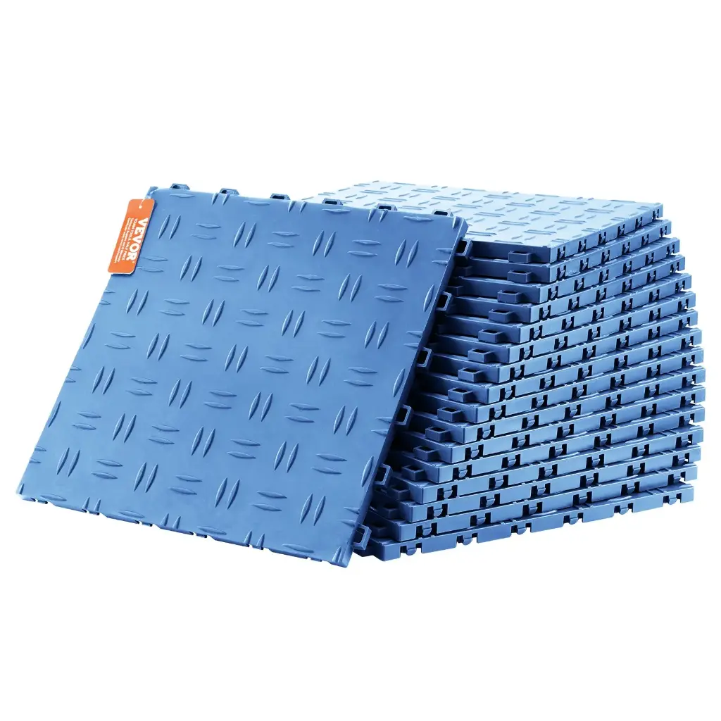 VEVOR Garage Tiles Interlocking 12x12 in 25 Pack Garage Flooring Tiles Blue 