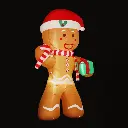 Jingle Jollys Christmas Inflatable Gingerbread Man 2.4M Illuminated Decorations 