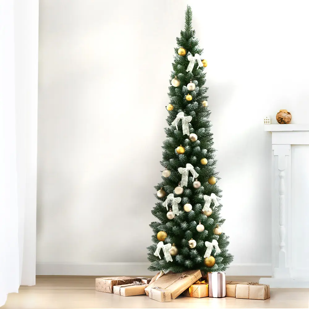 Jingle Jollys Christmas Tree 1.8m Xmas Tree Decorations Snowy 300 Tips 